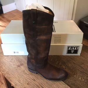Frye Boots - Melissa Button - Dark Brown
